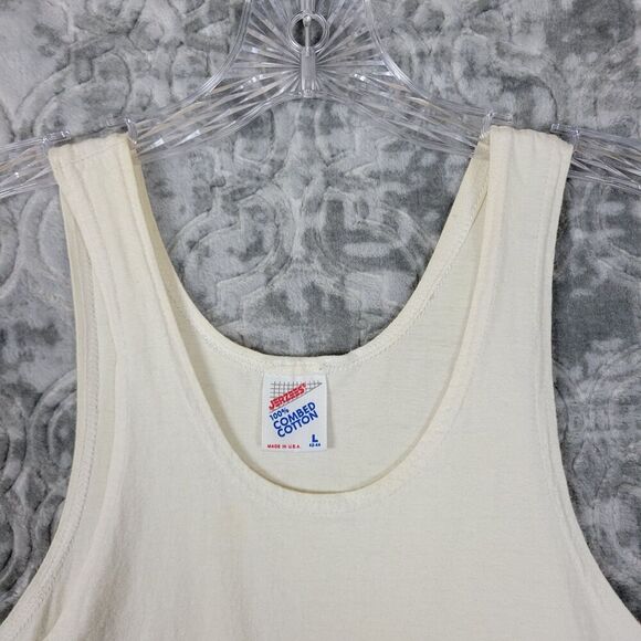 Vintage Earth Day Concert Shirt Men's Large White Tank Top 1990 90's Distressed - Picture 5 of 11